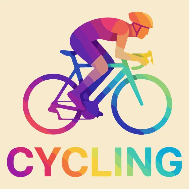Lebendiges Regenbogen-Radfahrerdesign