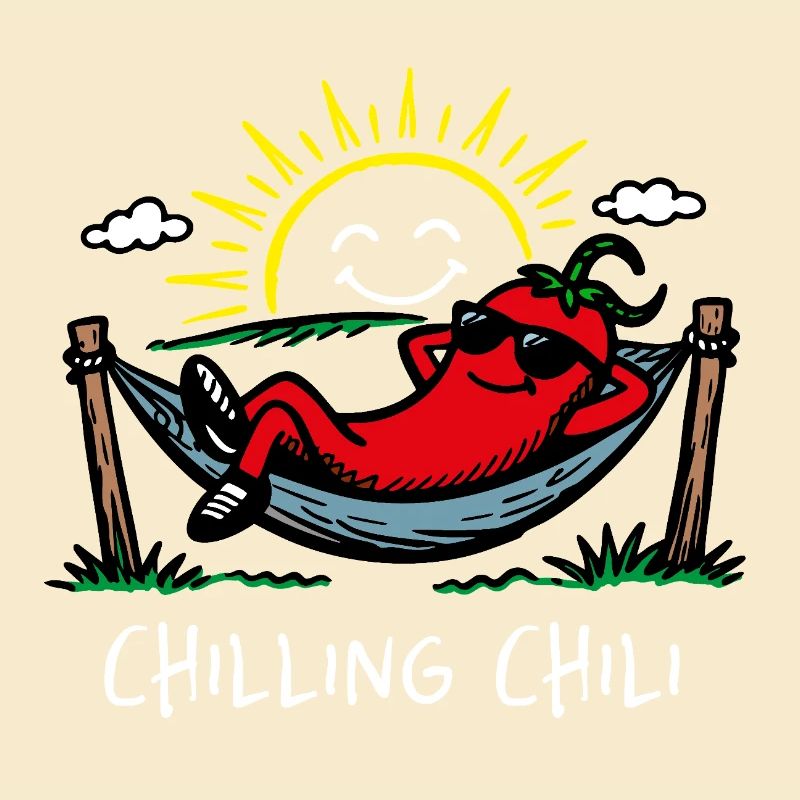 Chilling Chili Funny Pun Chilling Chilli