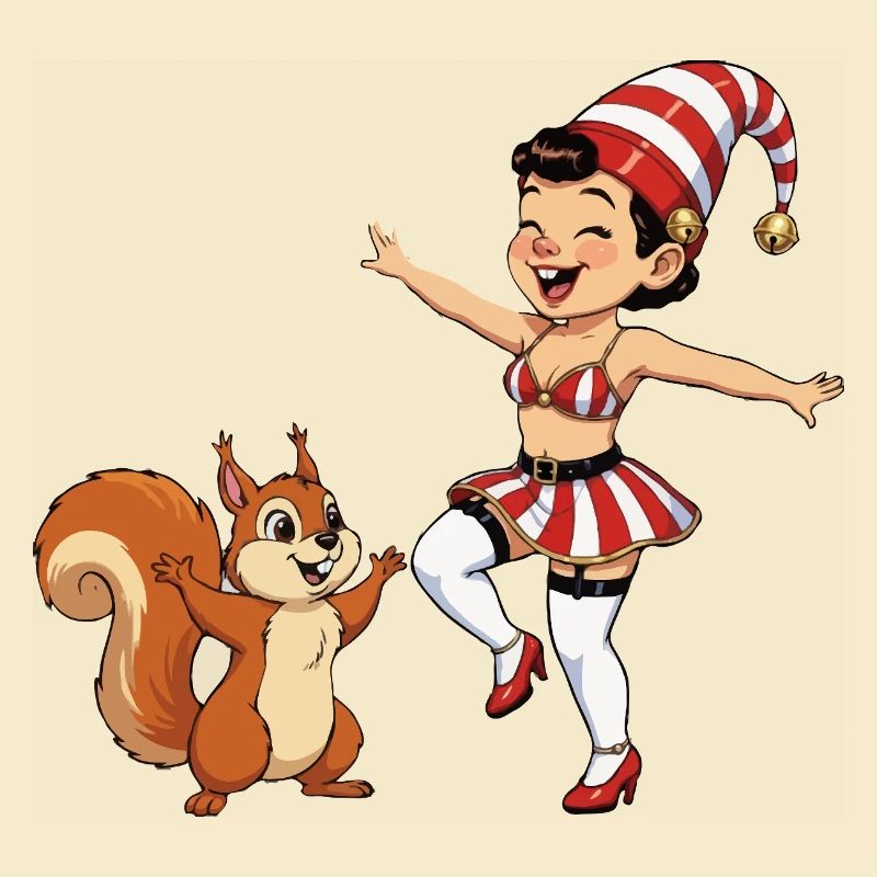 Fille lutin avec un écureuil