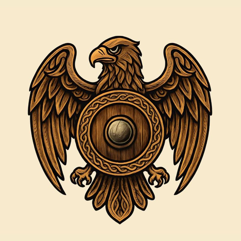 Bouclier rond de l’aigle doré