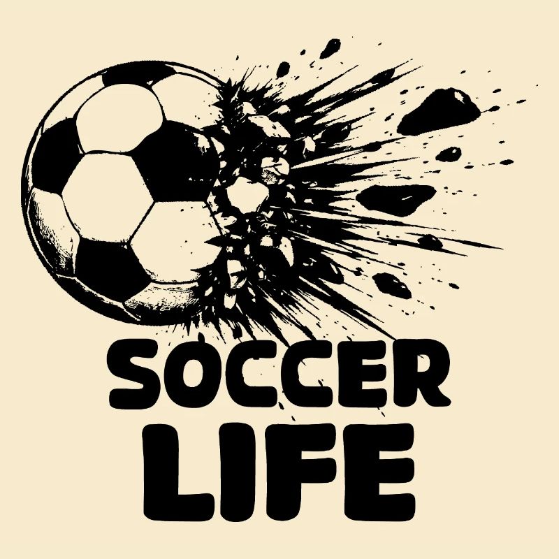 Explodierender Fußball Schwarz Design