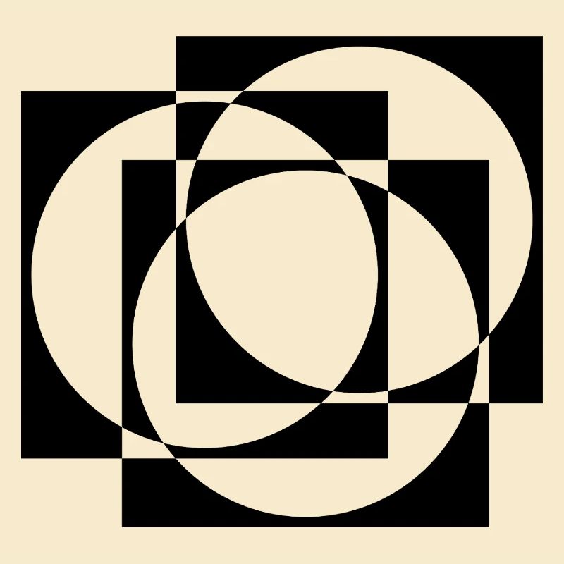 geometric circles and squares pattern