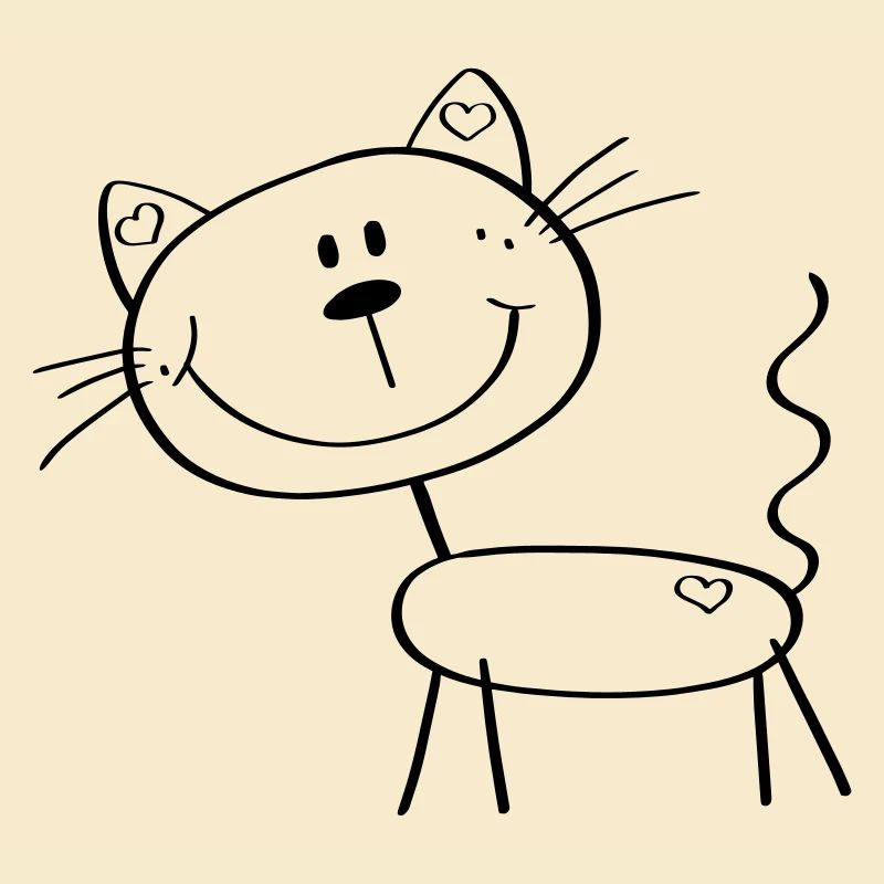 Lustige Strichmännchen Katze - Comic - Katzen