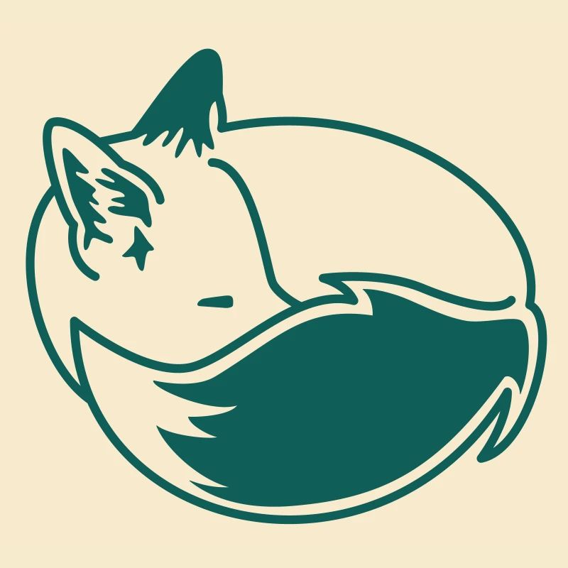 Fuchs eingekuschelt – Kawaii Fox Cartoon Design