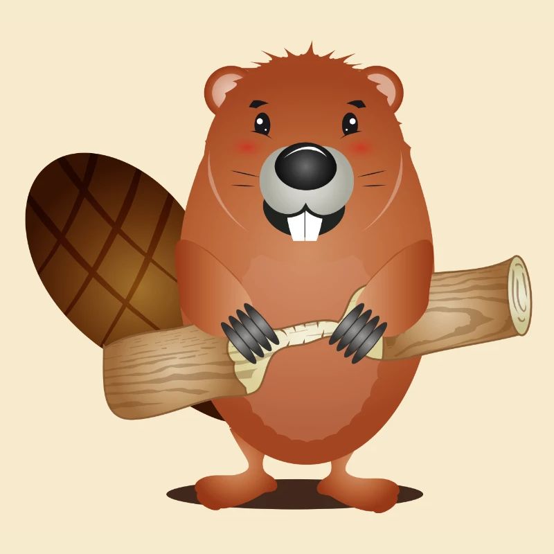 Mignon rongeur castor au bois grignoté