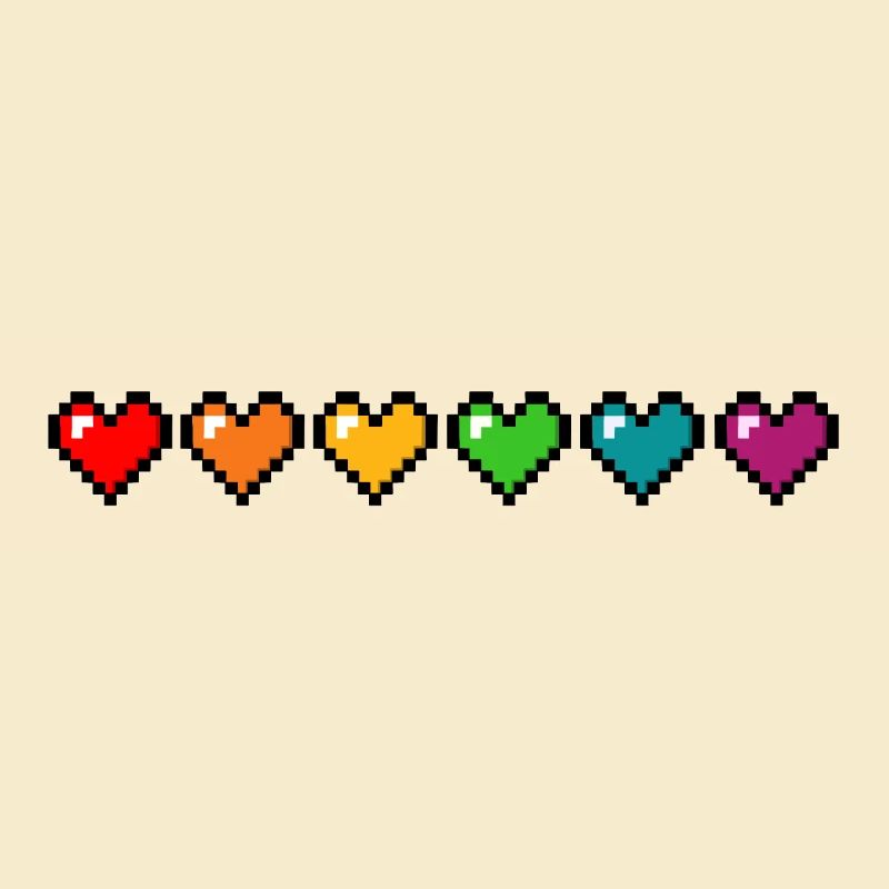 Cœurs Pride Pixel