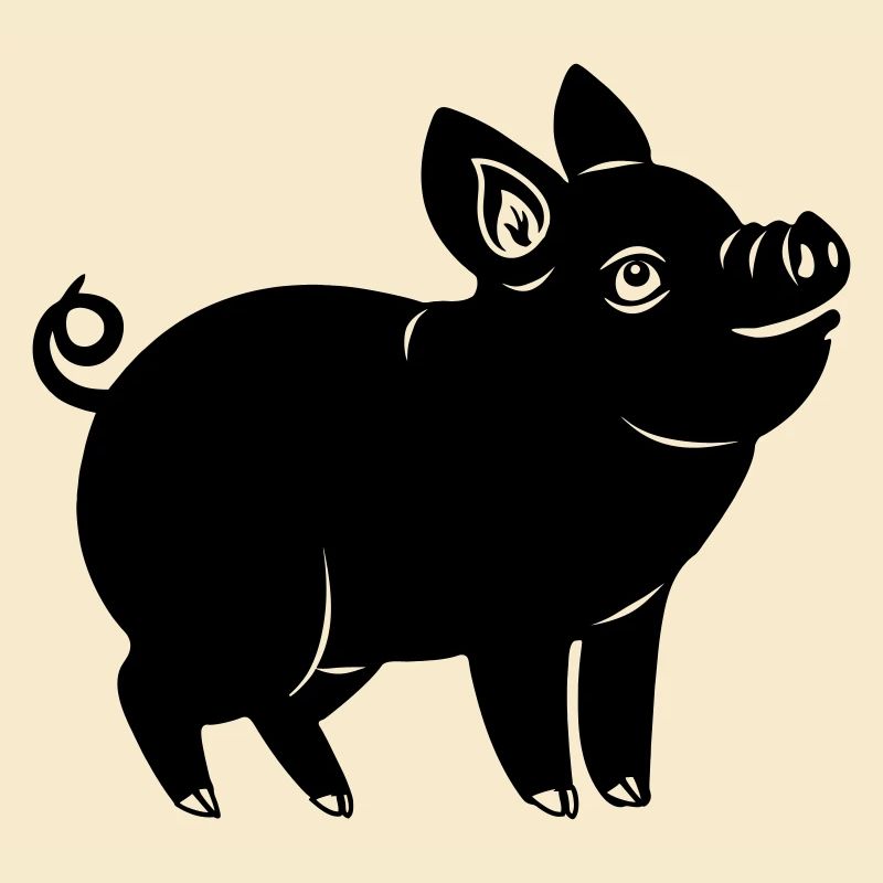 Pig cheerful logo Shadow image