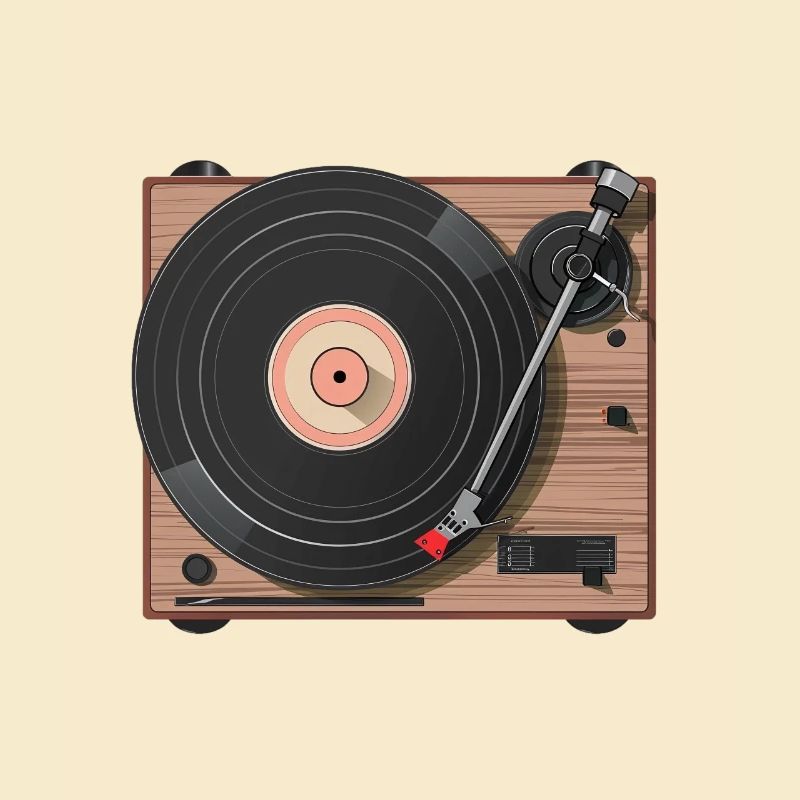 Classic meets modern: vinyl record player in 2D
