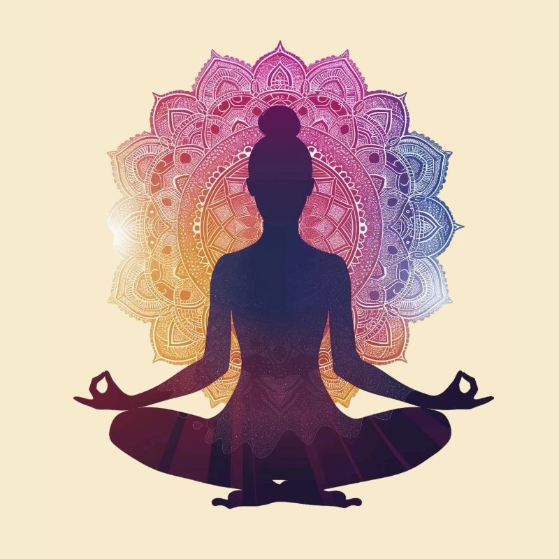 Stille in der Pose: Eine Yoga-Silhouette mit Manda