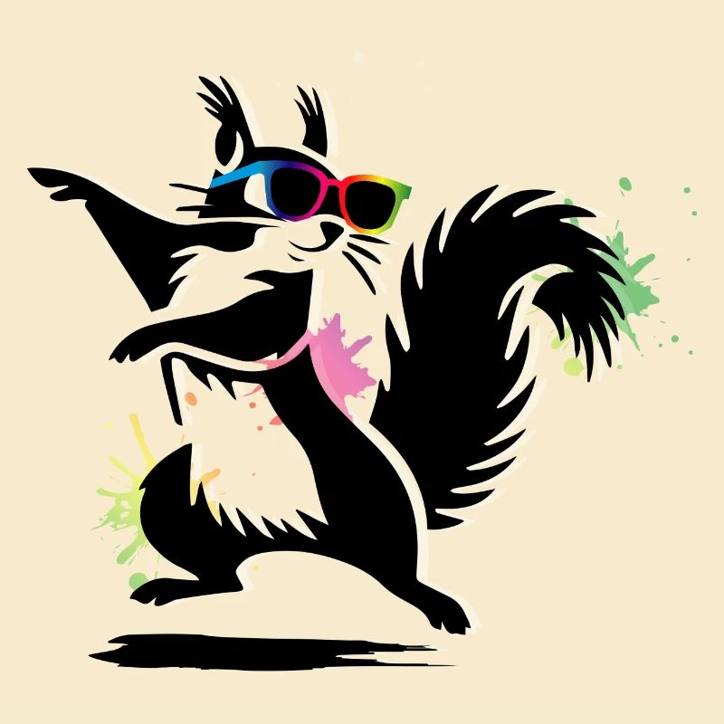 Stylisches Eichhörnchen mit Sonnenbrille Stencil