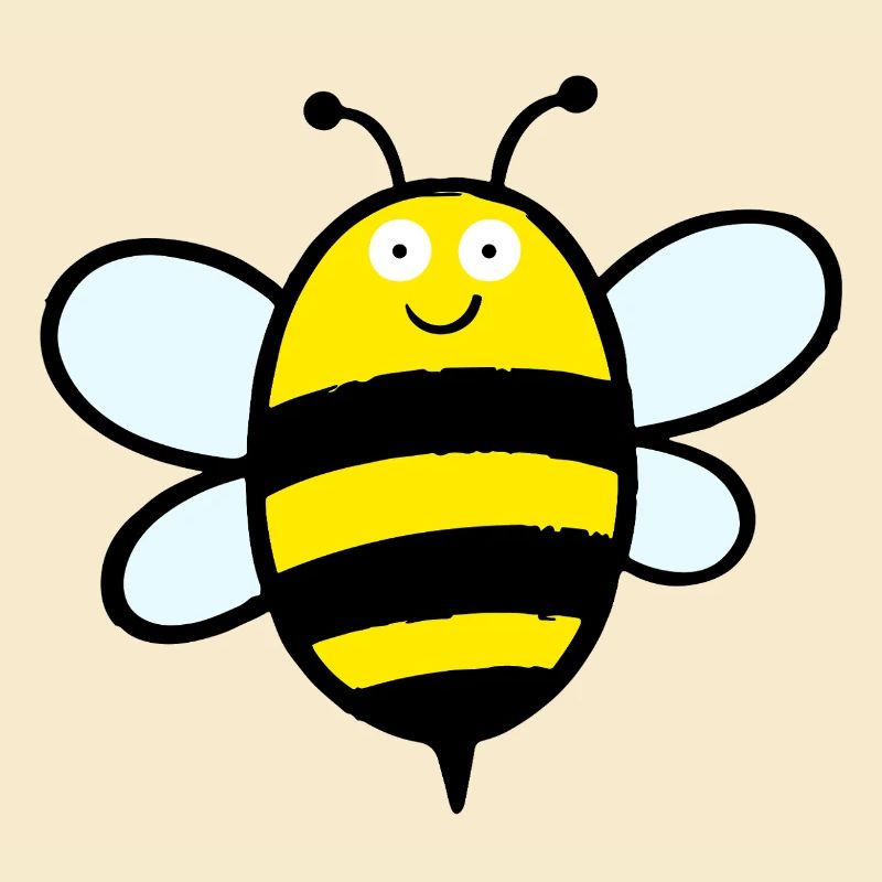 Happy Bee Stripe Art