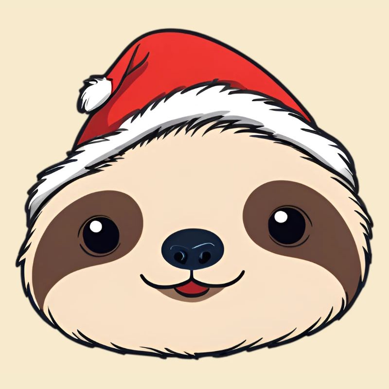 Santa Sloth Face Festive Look
