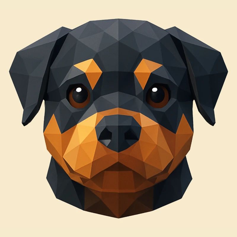 Chiot Rottweiler mignon – Polygon Dog Design