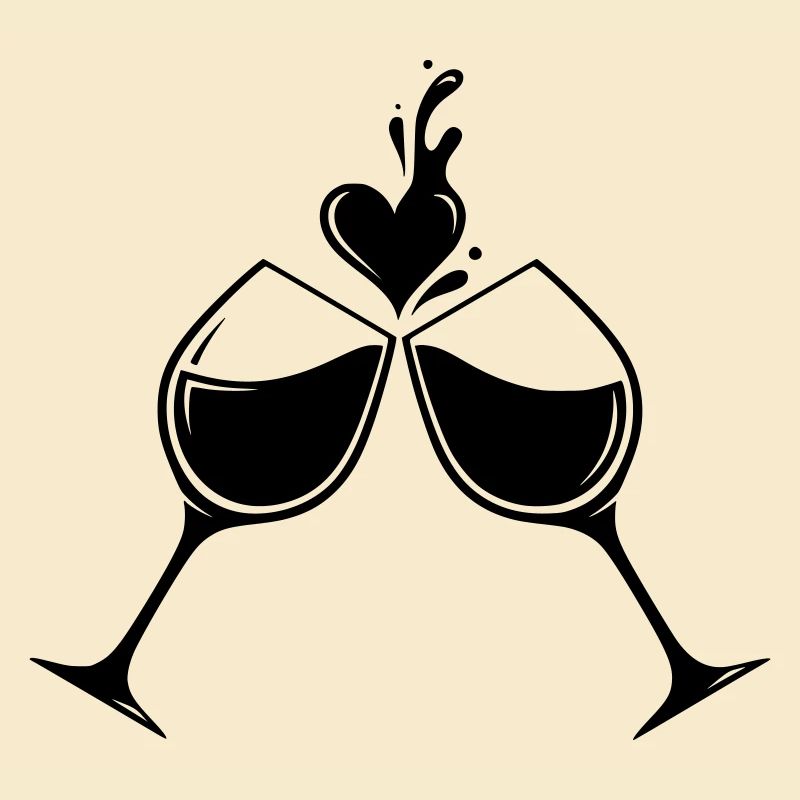 Weingläser Herz – Liebe & Genuss Design