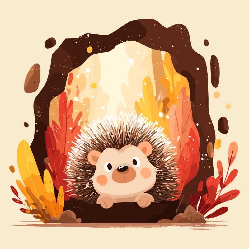 Igel im Herbstwald