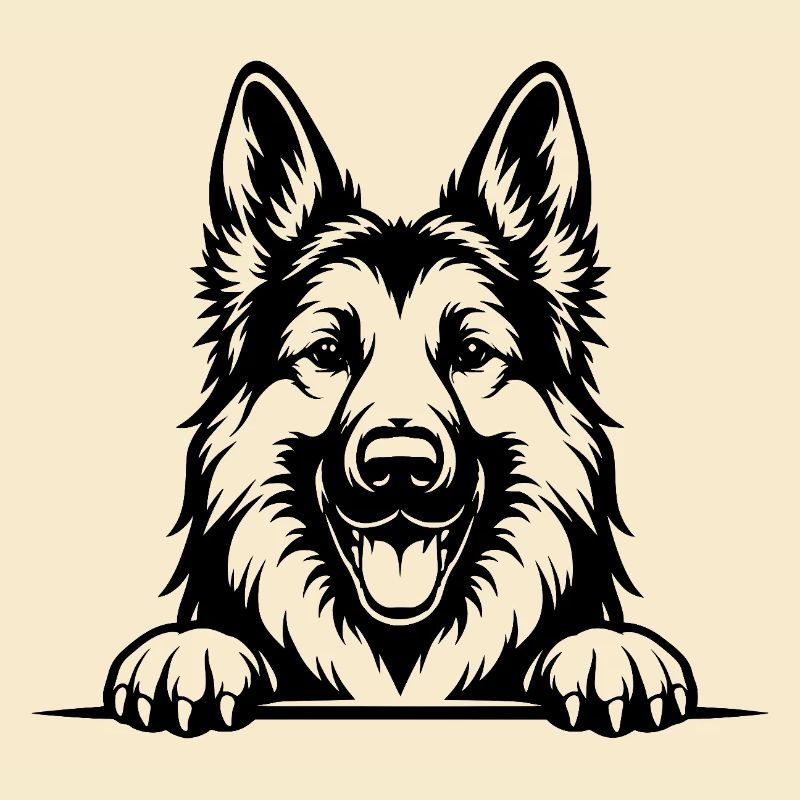Deutscher Schäferhund Porträt mit Pfoten