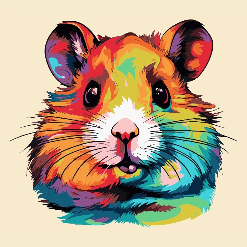Color Explosion Hamster Portrait