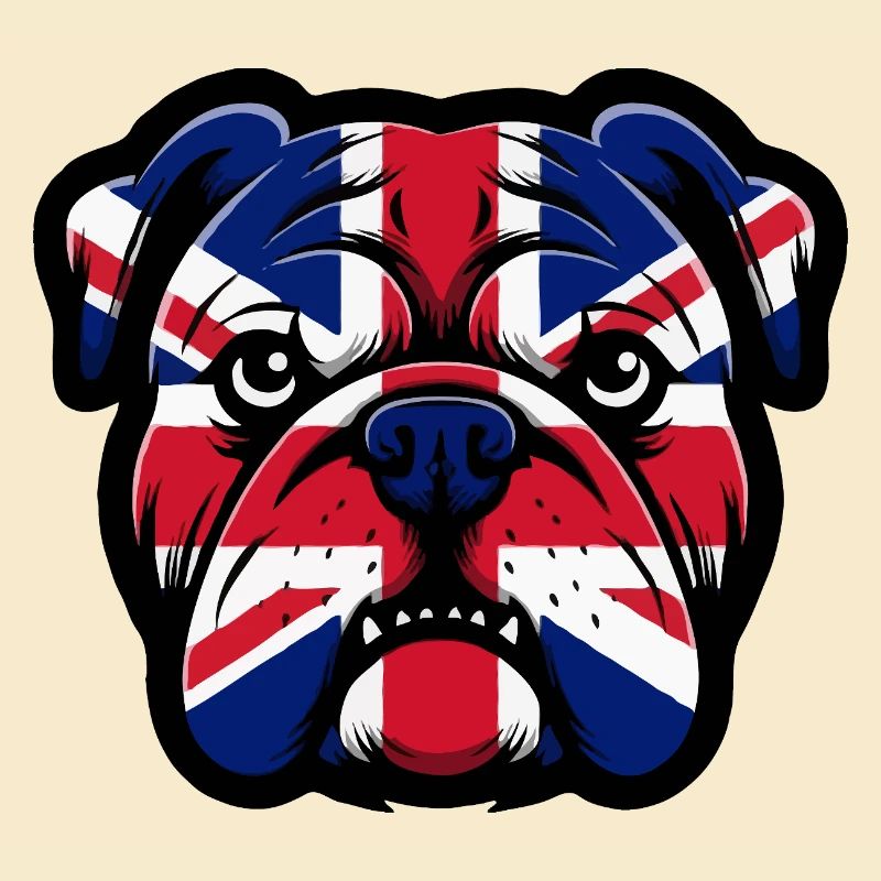 Portrait du bouledogue Union Jack