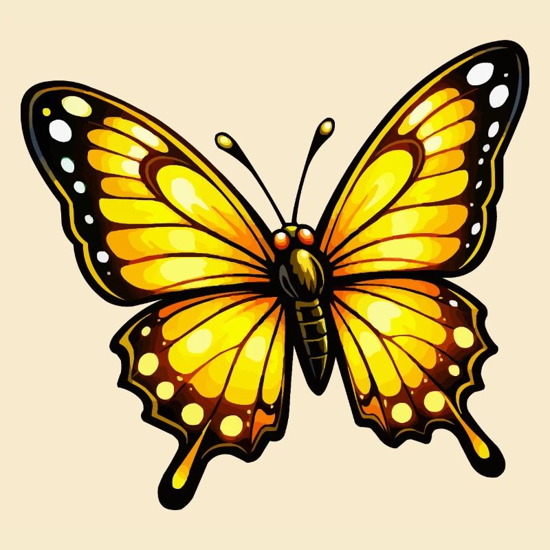 Yellow Orange Butterfly Pattern