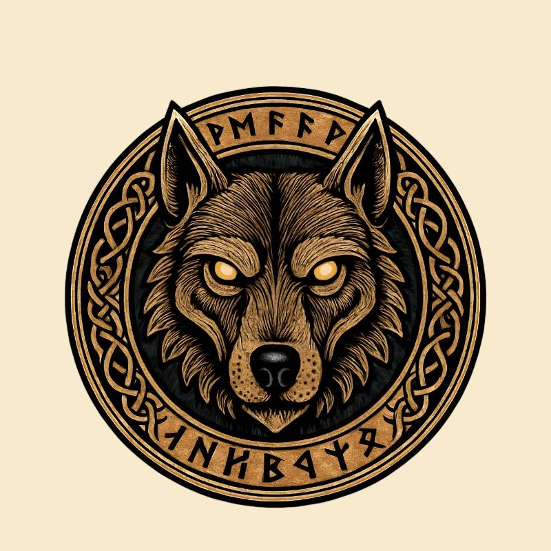 Wolfsring-Emblem mit Runen