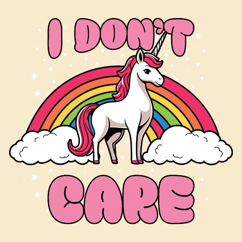 Unicorn Regenbogen Spruch mir egal einhorn