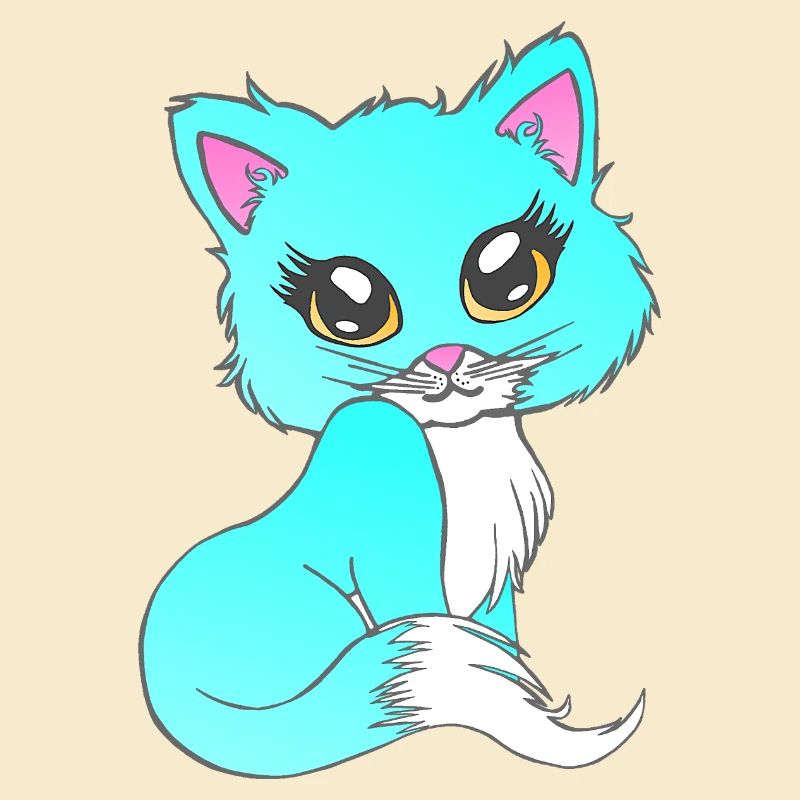 sitzende katze türkies, geschenkidee frau