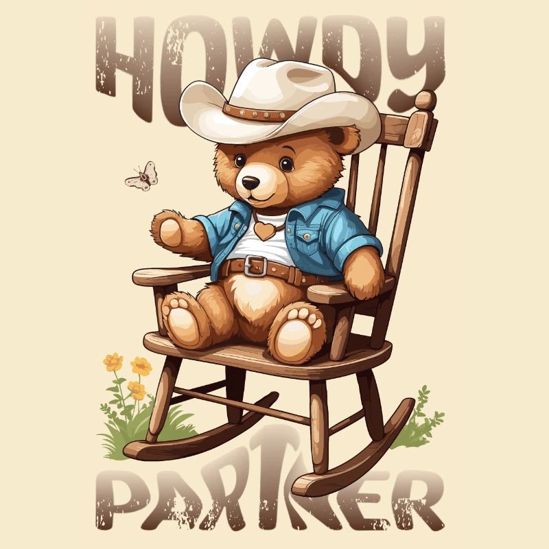 Ours mignon avec chapeau de cow-boy