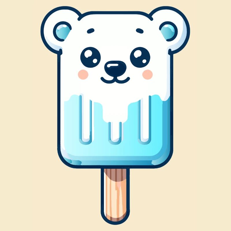 Ein Eis in Form eines lächelnden Eisbären