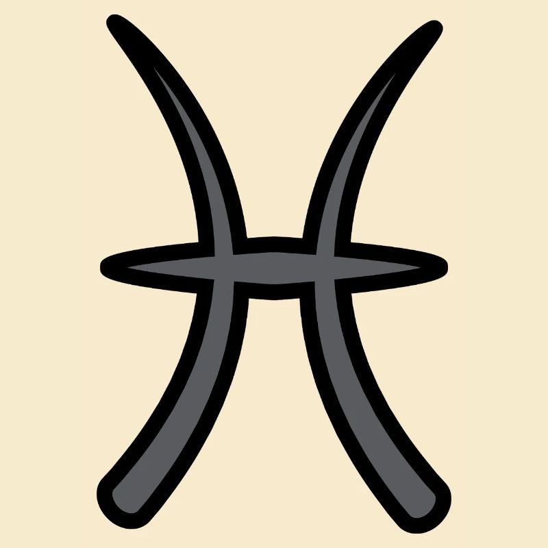 Fische Sternzeichen Symbol Schwarz & Grau