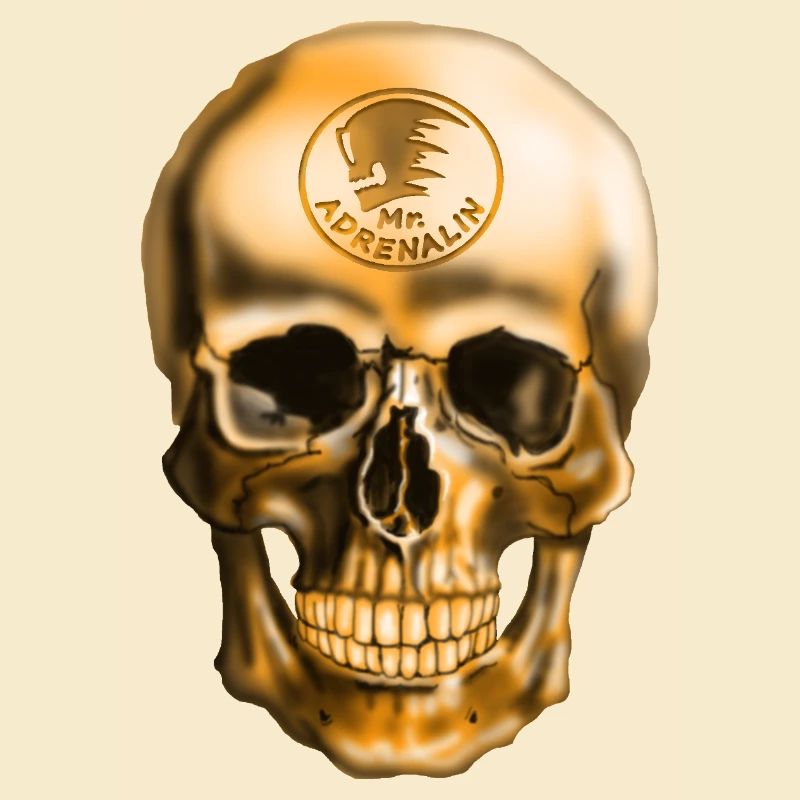 Schädel mit Adrenalin Emblem