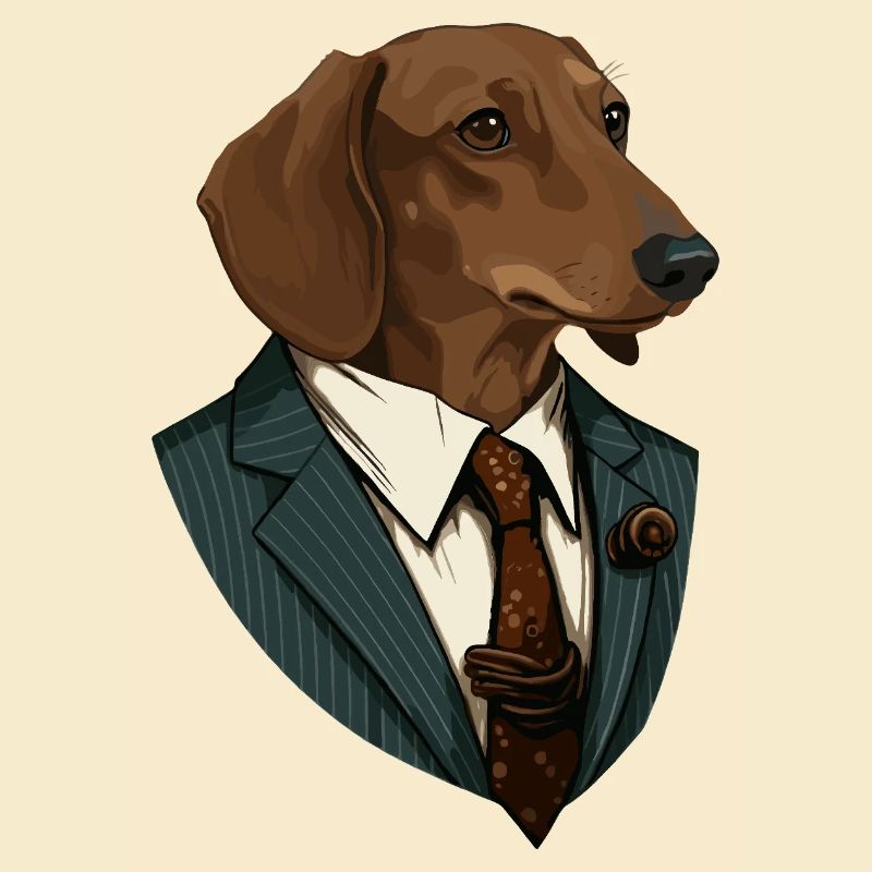 Dachshund in suit