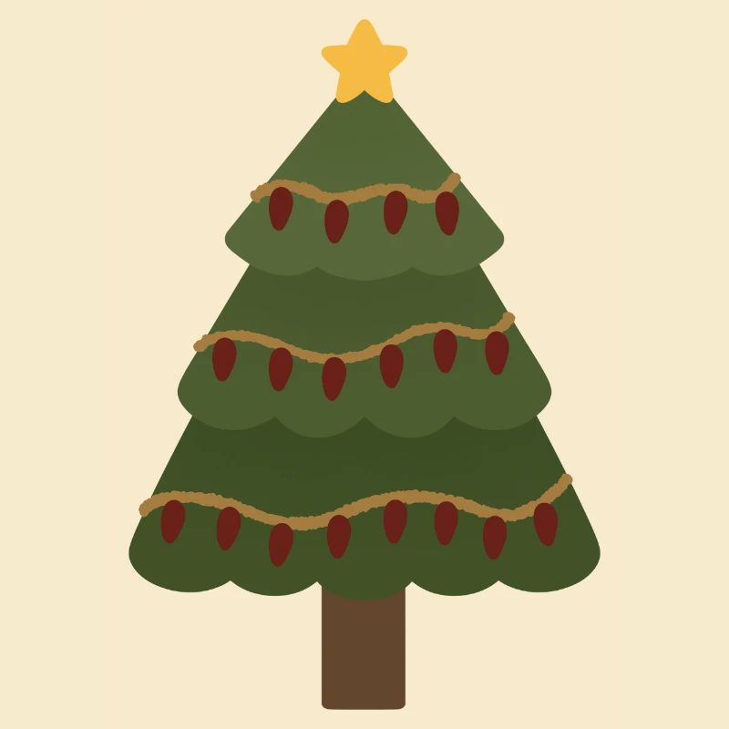 Cozy Christmas Tree with Garland Lights