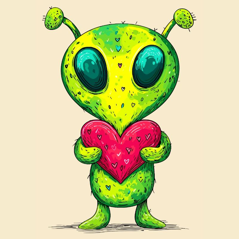 Alien with a heart