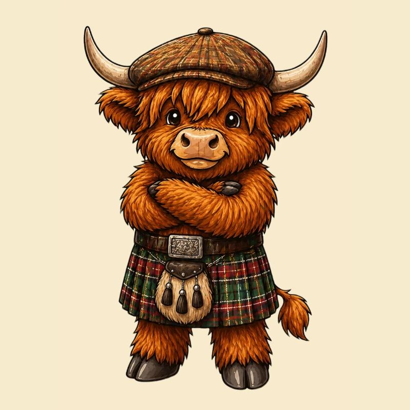 Highlandcattle mit Kilt