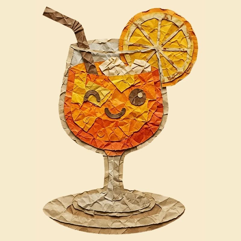 Papiergetränk: Orange Face