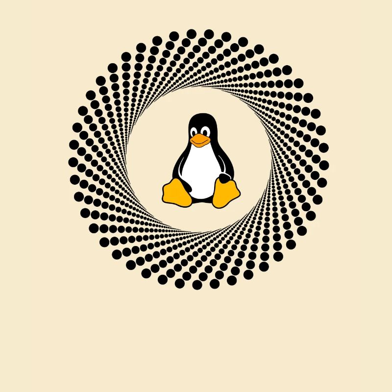 Computer System Penguin Nerd pc inside Program lo