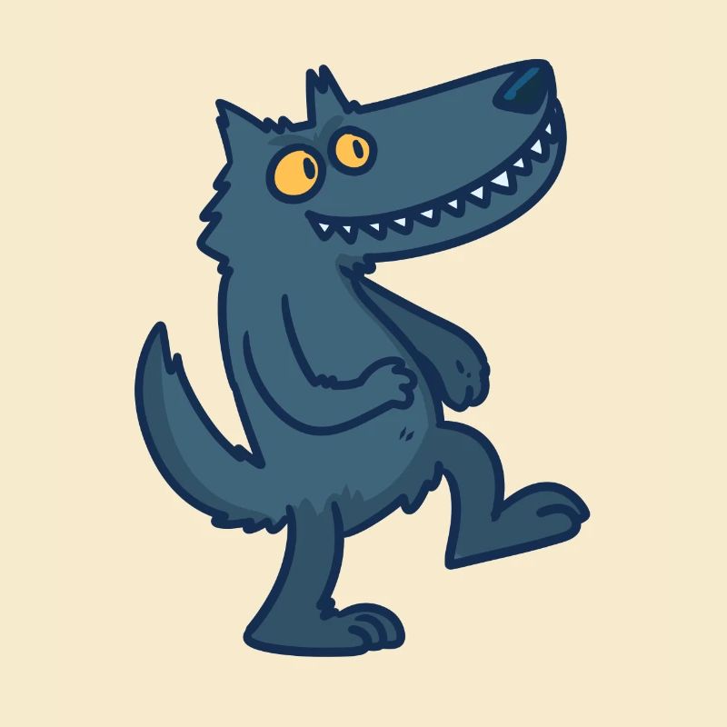 Wolf Cartoon Comic Pack Prey Gift Idea Wild