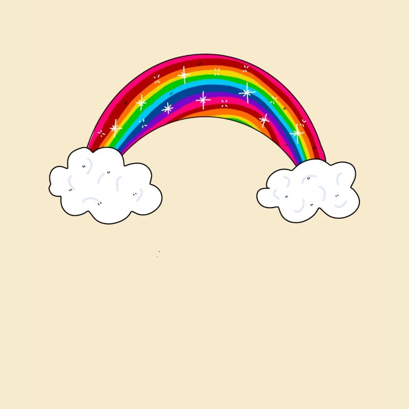 glittering rainbow with clouds