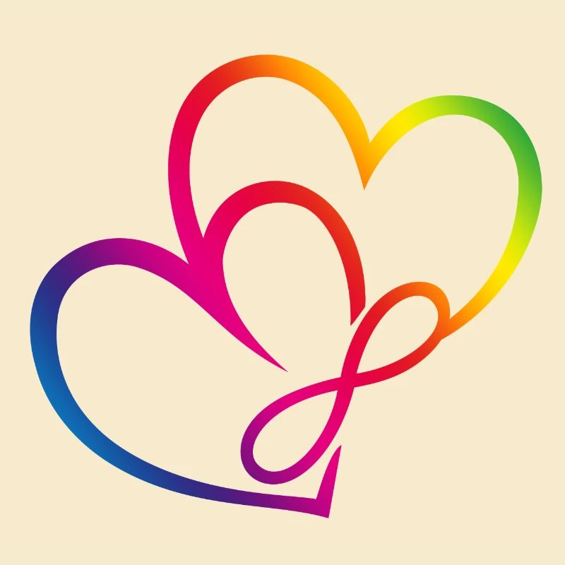Zwei Herzen Regenbogen Infinity Love CSD LGBT