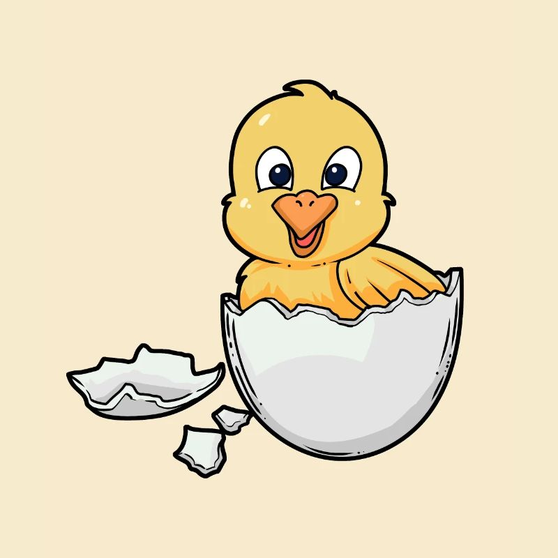 Poussins de Pâques Poulet Bébé Oeuf Éclos Naissance Oeuf de Pâques