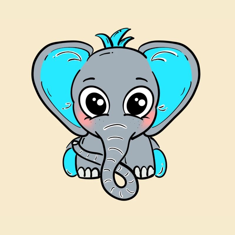 Bébé éléphant garçon bleu