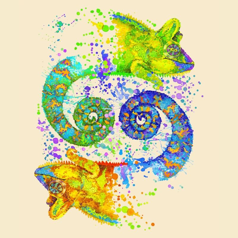 Caméléon Yin-Yang coloré – Harmonie