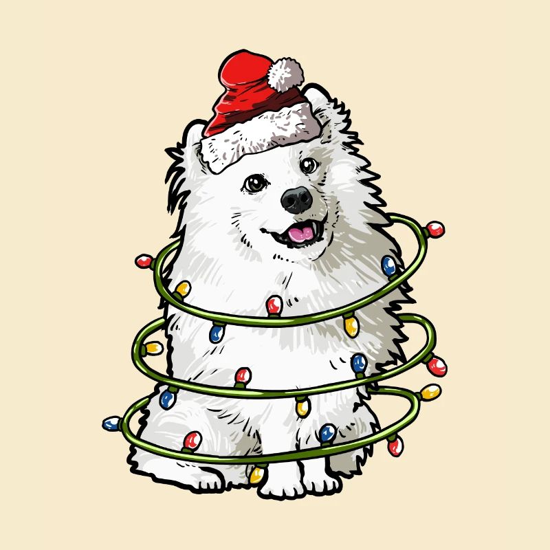 Samoyed Santa Christmas Tree Lights