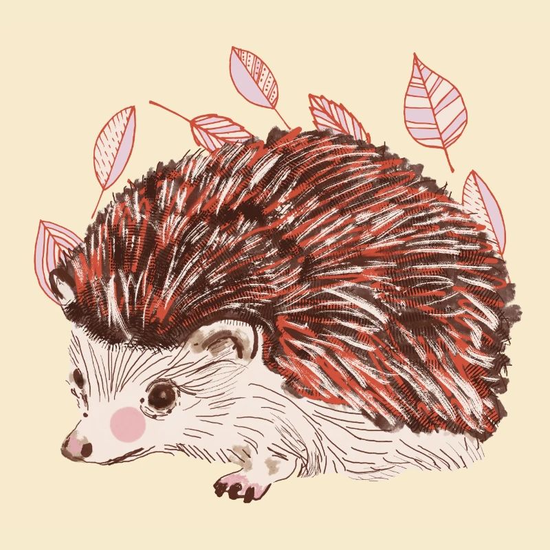 Hérisson d’automne avec un accent de fourrure rouge
