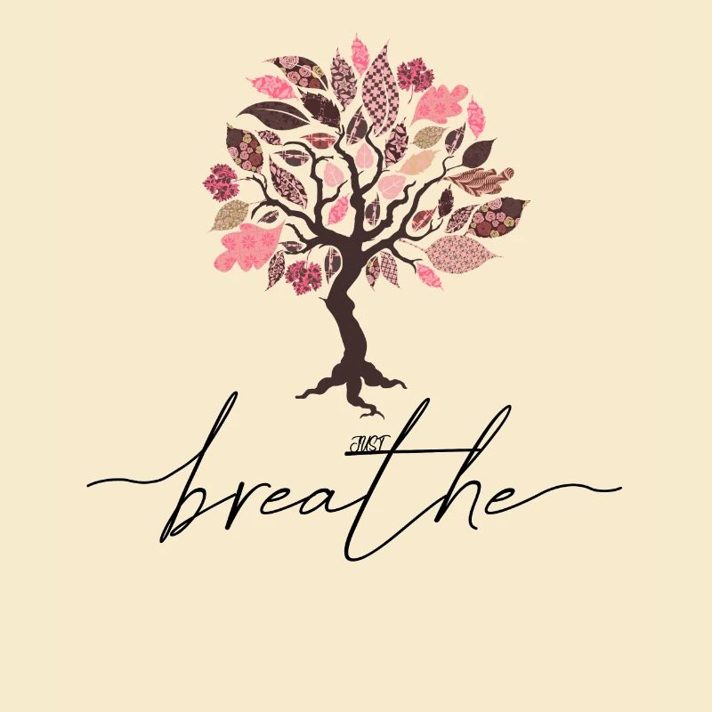 Just Breathe Tree Spring Yoga Meditation Summer