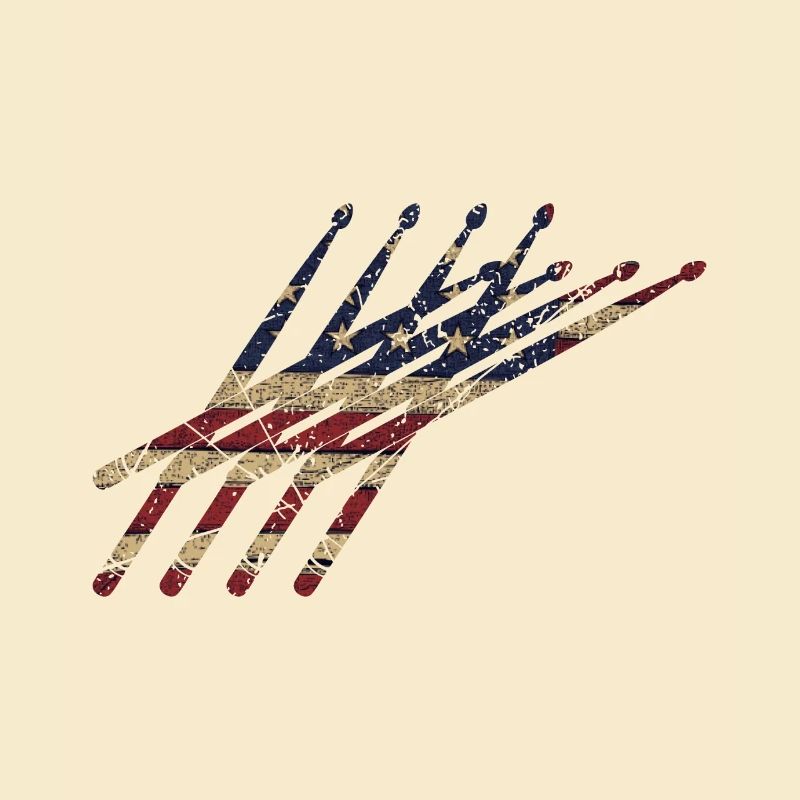 Drum Sticks Batteur Etats-Unis Drapeau