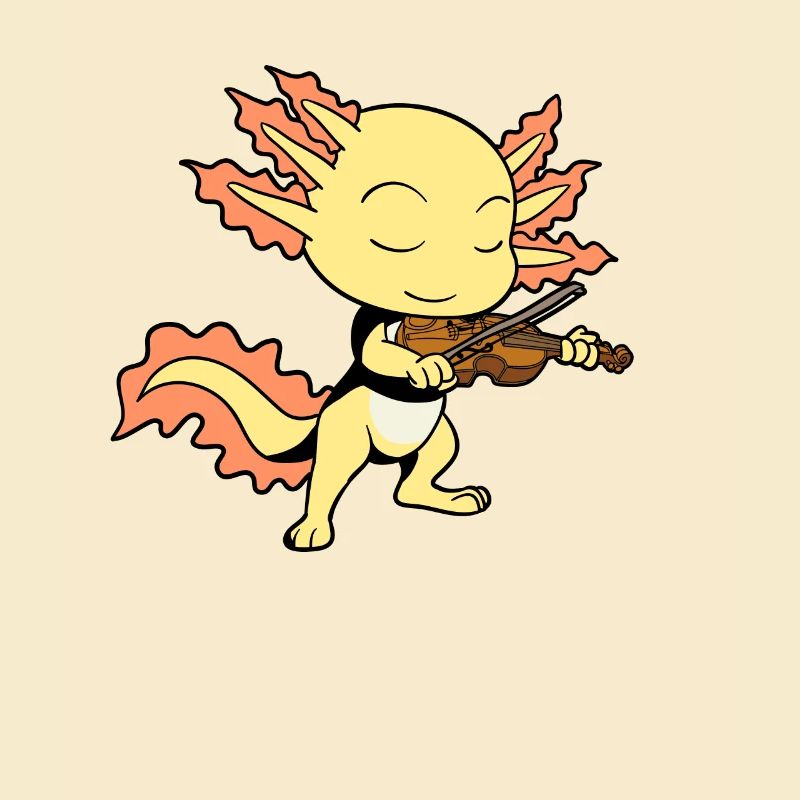 Comic Axolotl joue du violon