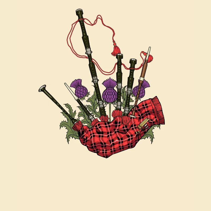 Esthétique écossaise - chardon et cornemuse