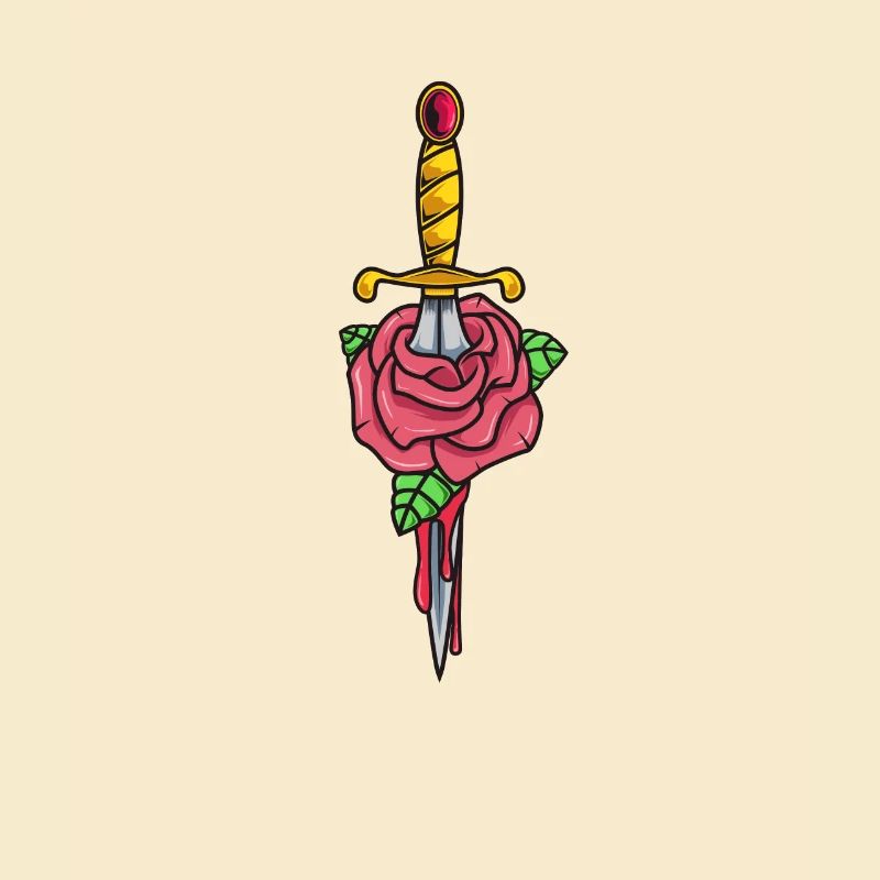 Gothic Dagger with Rose
