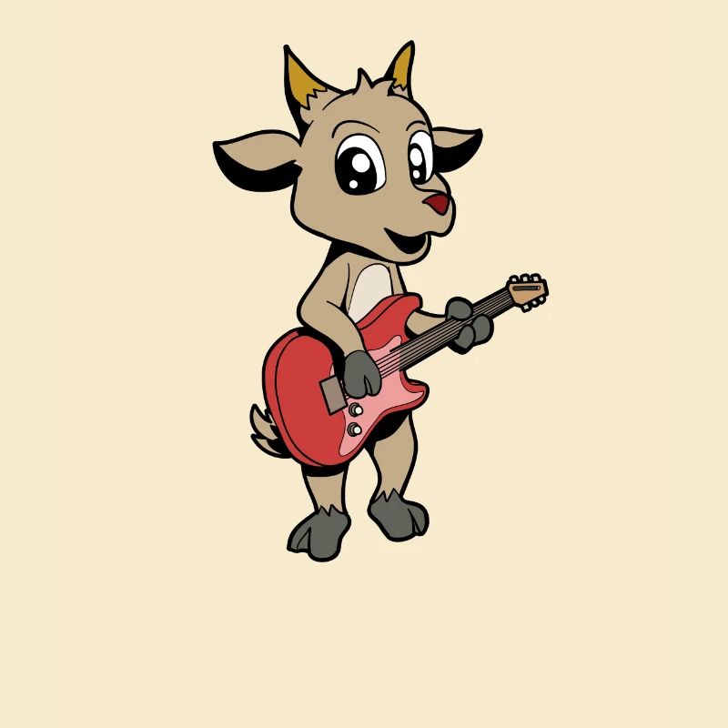 Comic Ziege spielt E-Gitarre